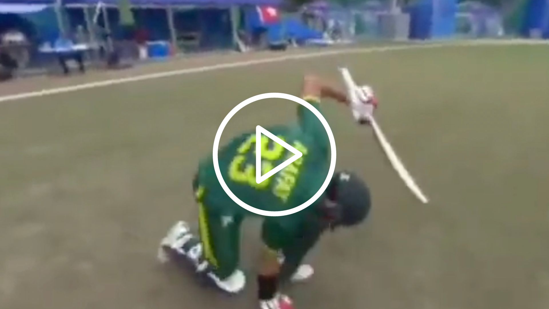 [Watch] Pakistan's Arafat Minhas Takes a Comical Trumble On His Way To The Crease